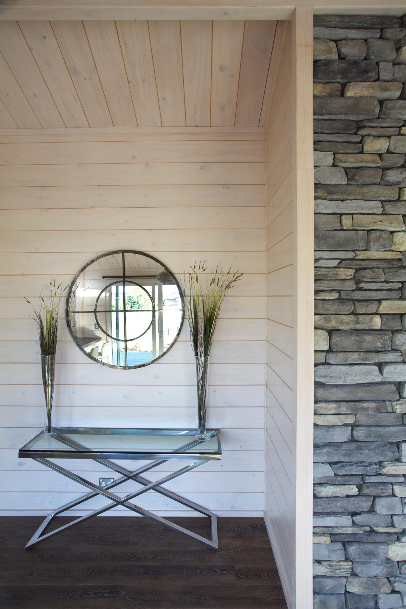 Blonded Interior with stonework