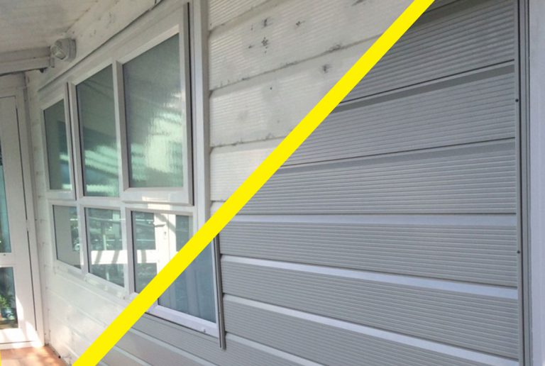 Before and after cladding