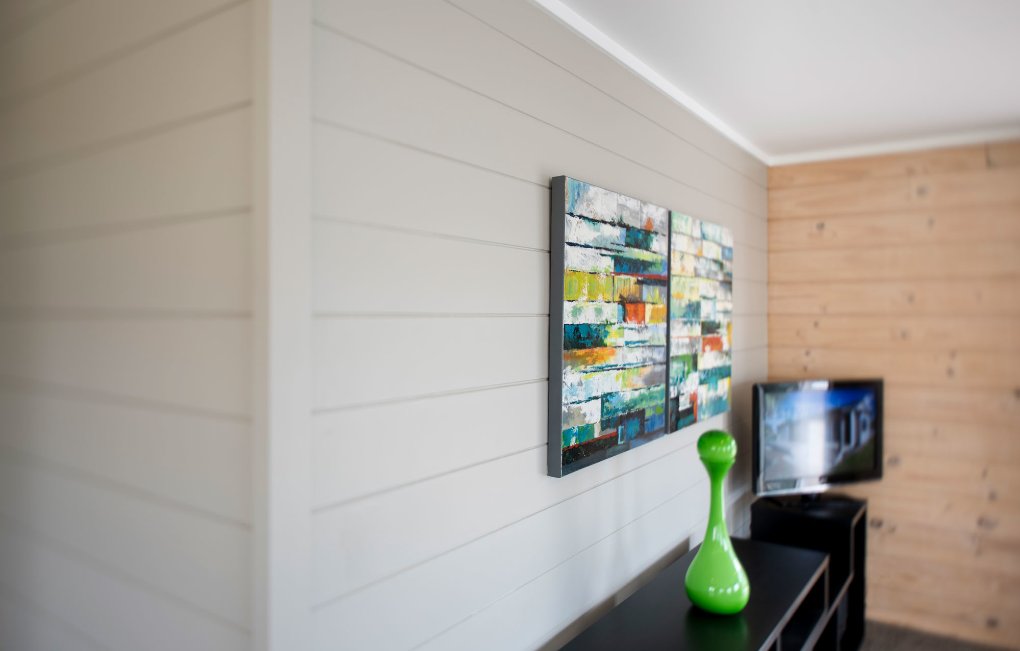 Grey feature wall in Lockwood home