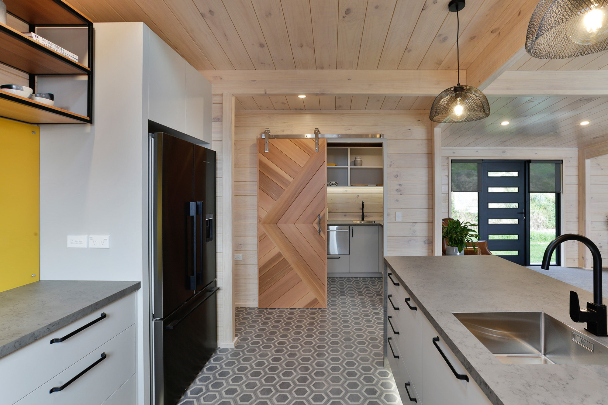 Generously sized kitchen leading into a scullery