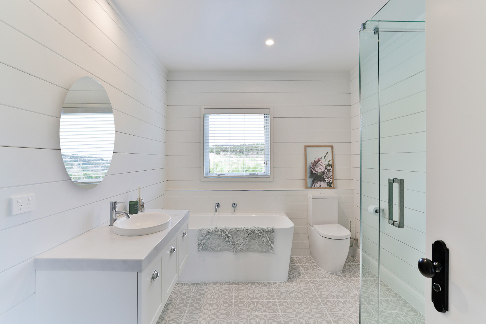 Fully painted Lockwood main bathroom Papamoa home