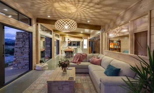 Lockwood Pavilion Living Area Unique Lighting with View