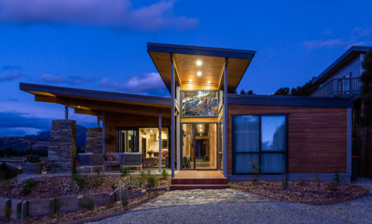 Lockwood Home Night View Stained Glass Pavilion