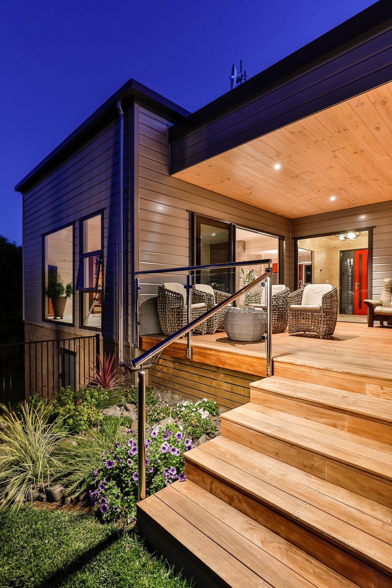 Lockwood home at night