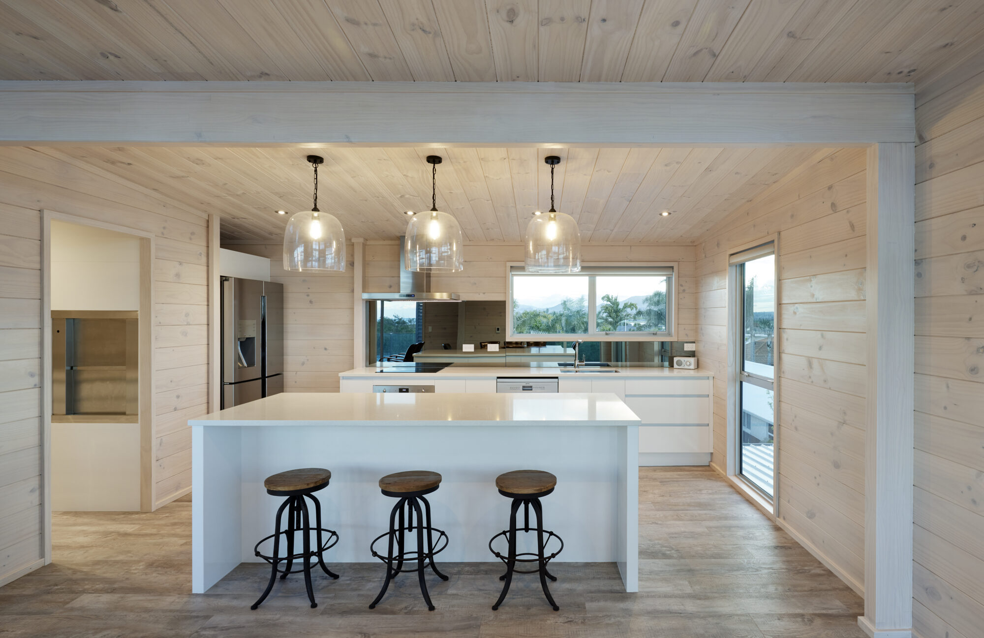 Simple modern kitchen with dumb waiter